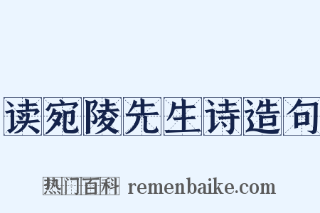 读宛陵先生诗造句是什么意思的图片